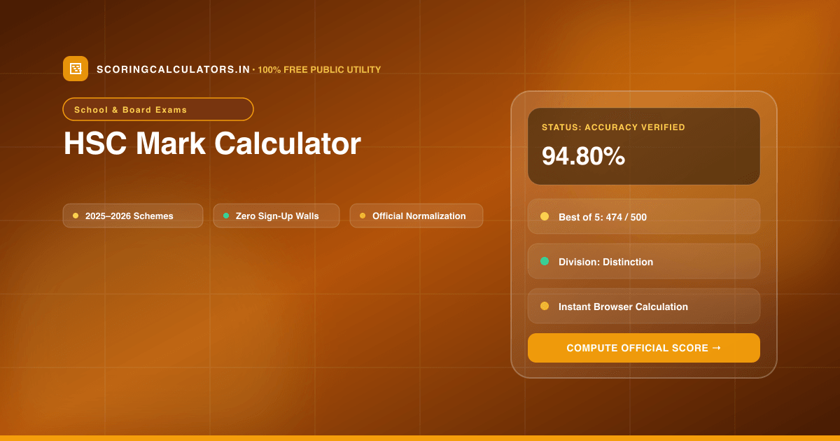 HSC Mark Calculator — Official Scoring Calculator 2025–2026