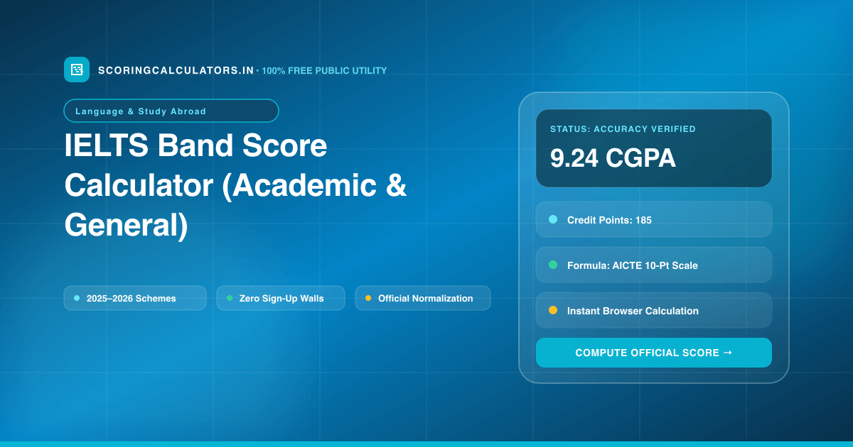 IELTS Band Score Calculator (Academic & General) — Official Scoring Calculator 2025–2026